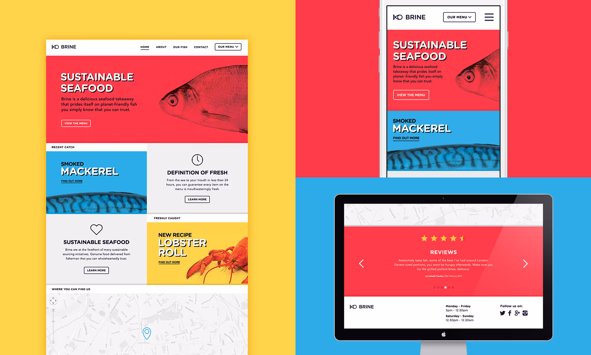 Showing a few features of the Brine website.