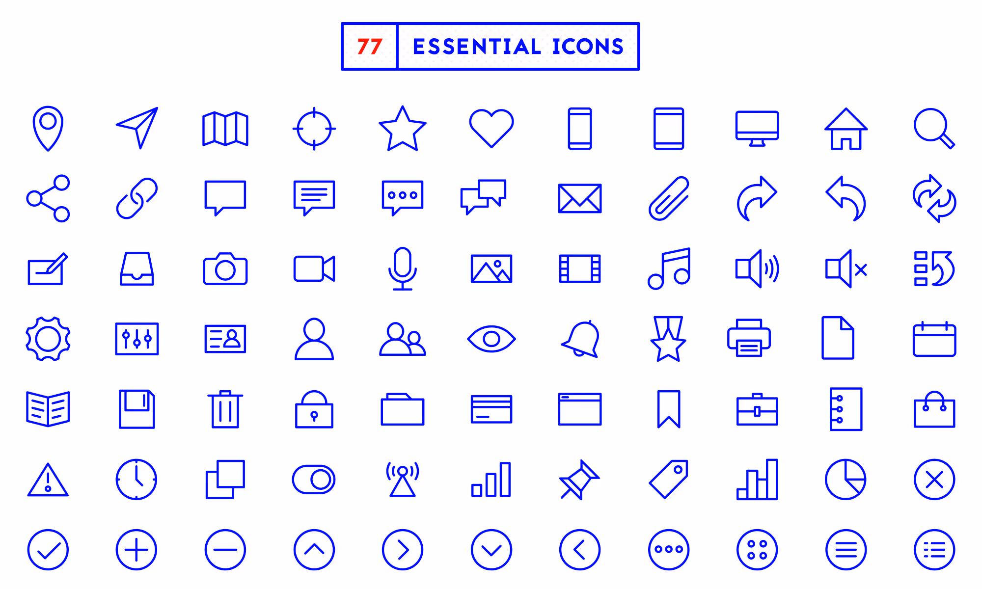 All of the 77 essential icons