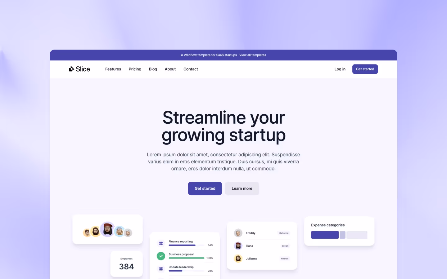 Slice Webflow template