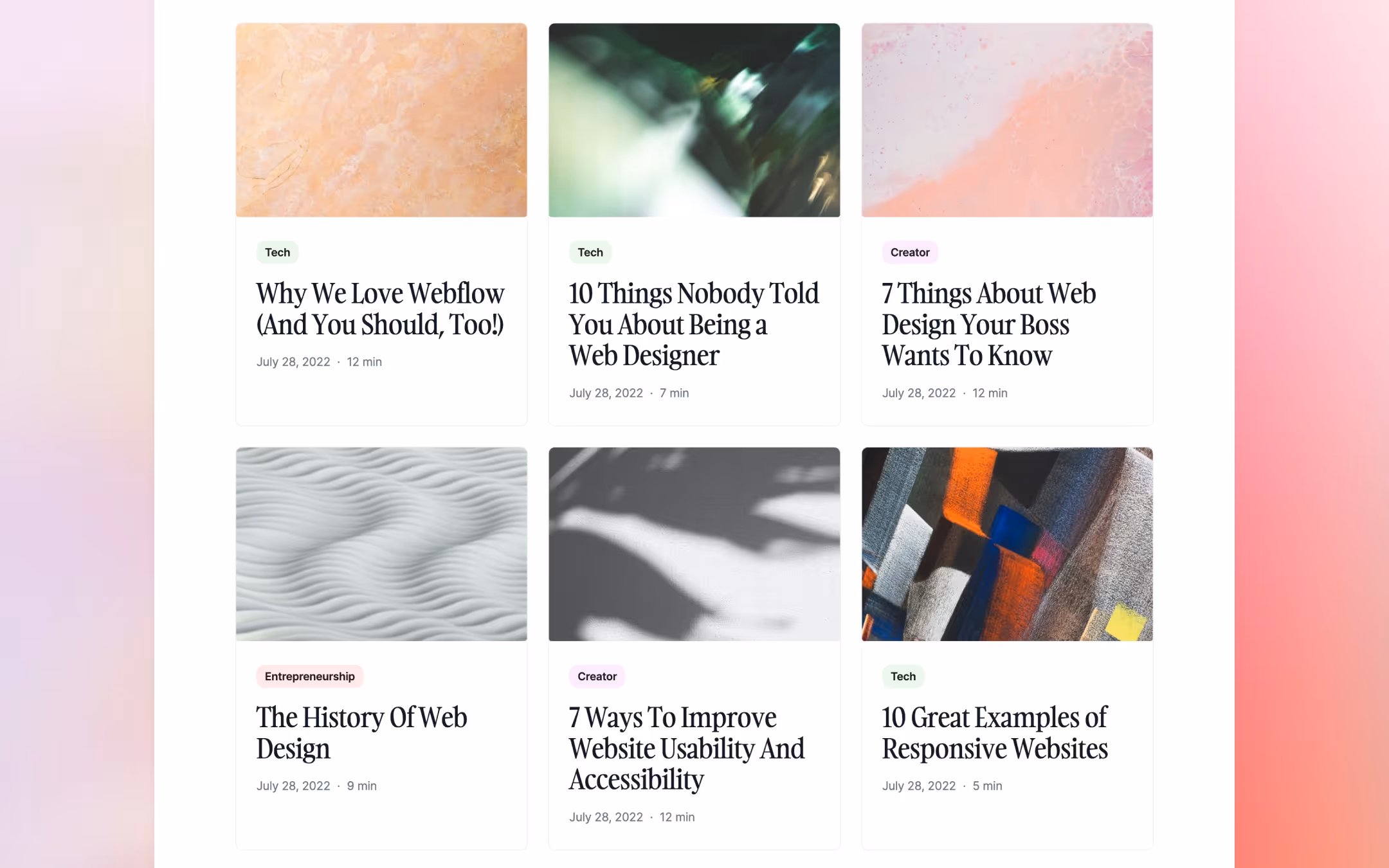 Compose premium Webflow blog template