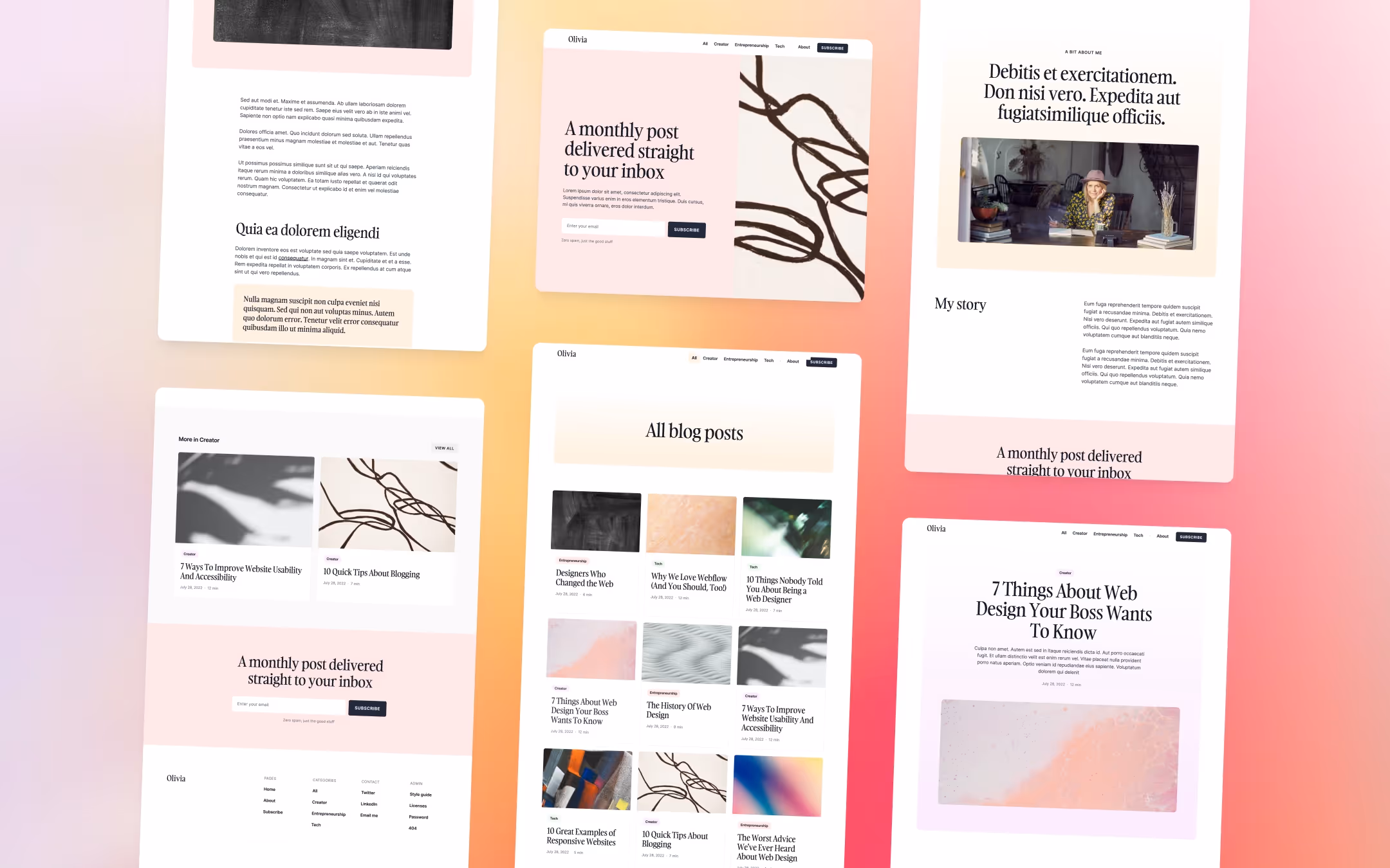 Compose premium Webflow blog template