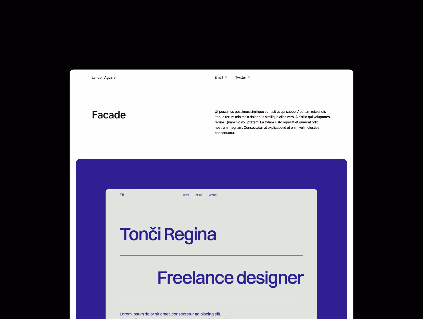 Minimal design portfolio framer template by Bryn Taylor