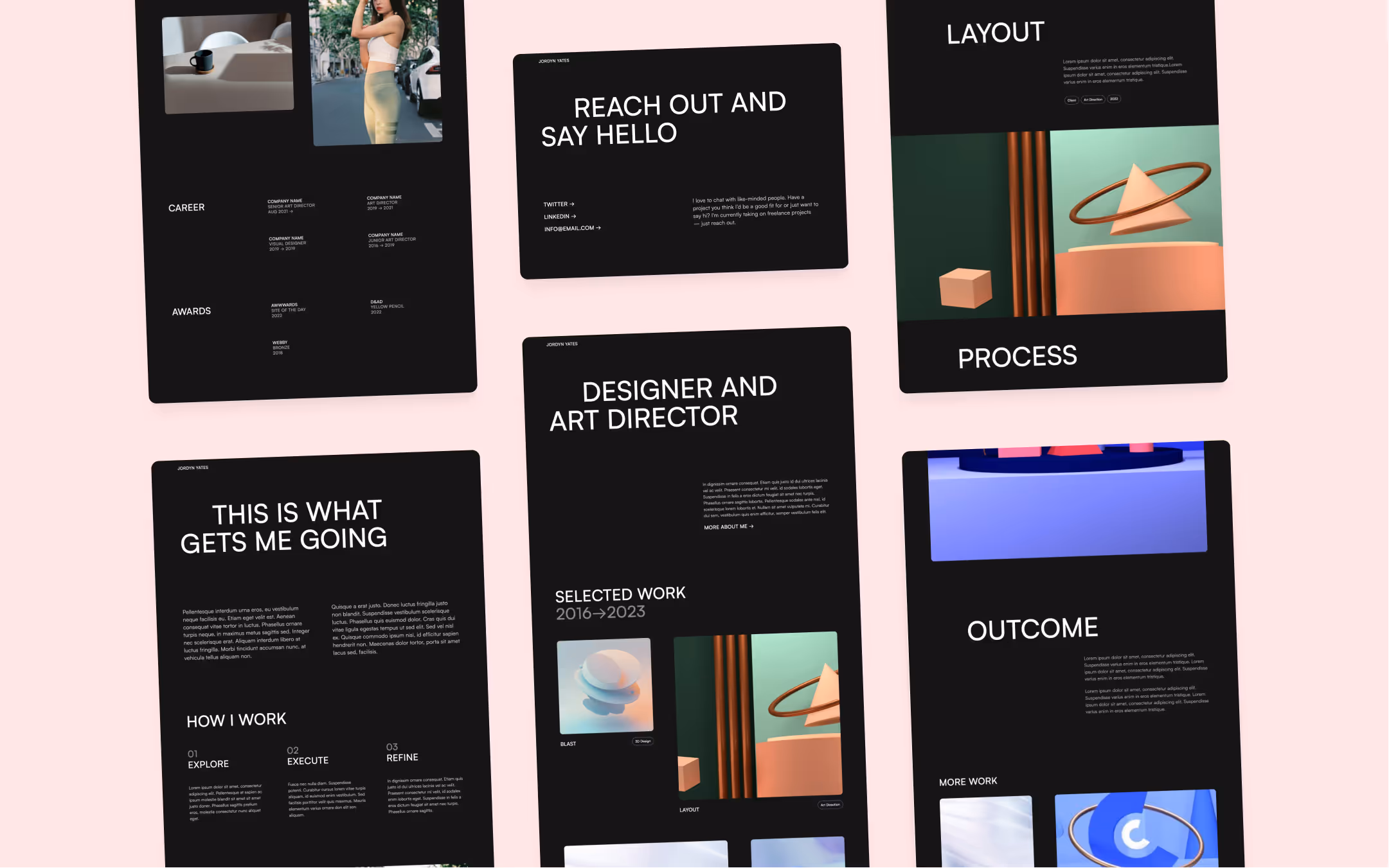 Darkfolio is a clean premium portfolio Webflow template