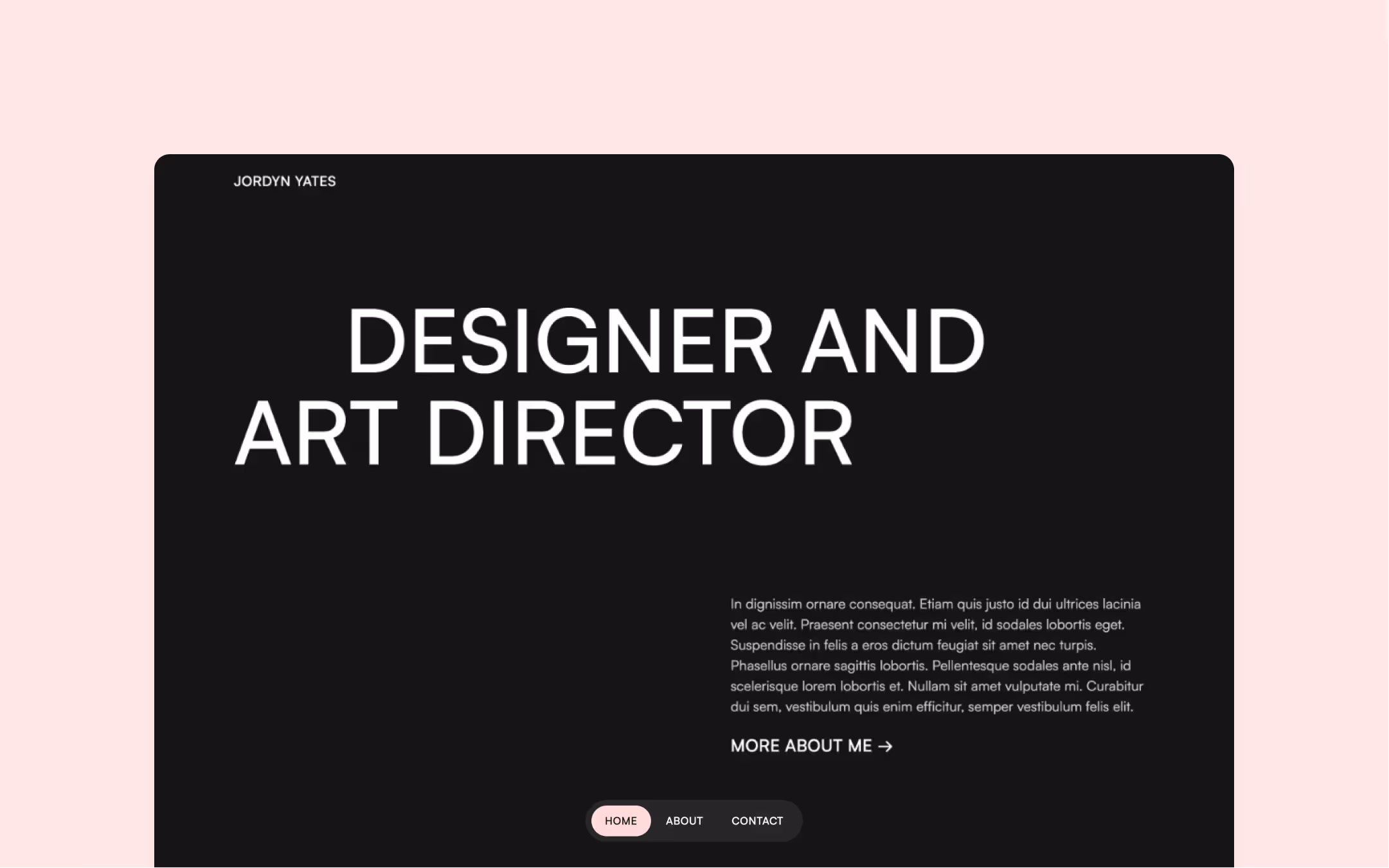 Darkfolio is a clean premium portfolio Webflow template