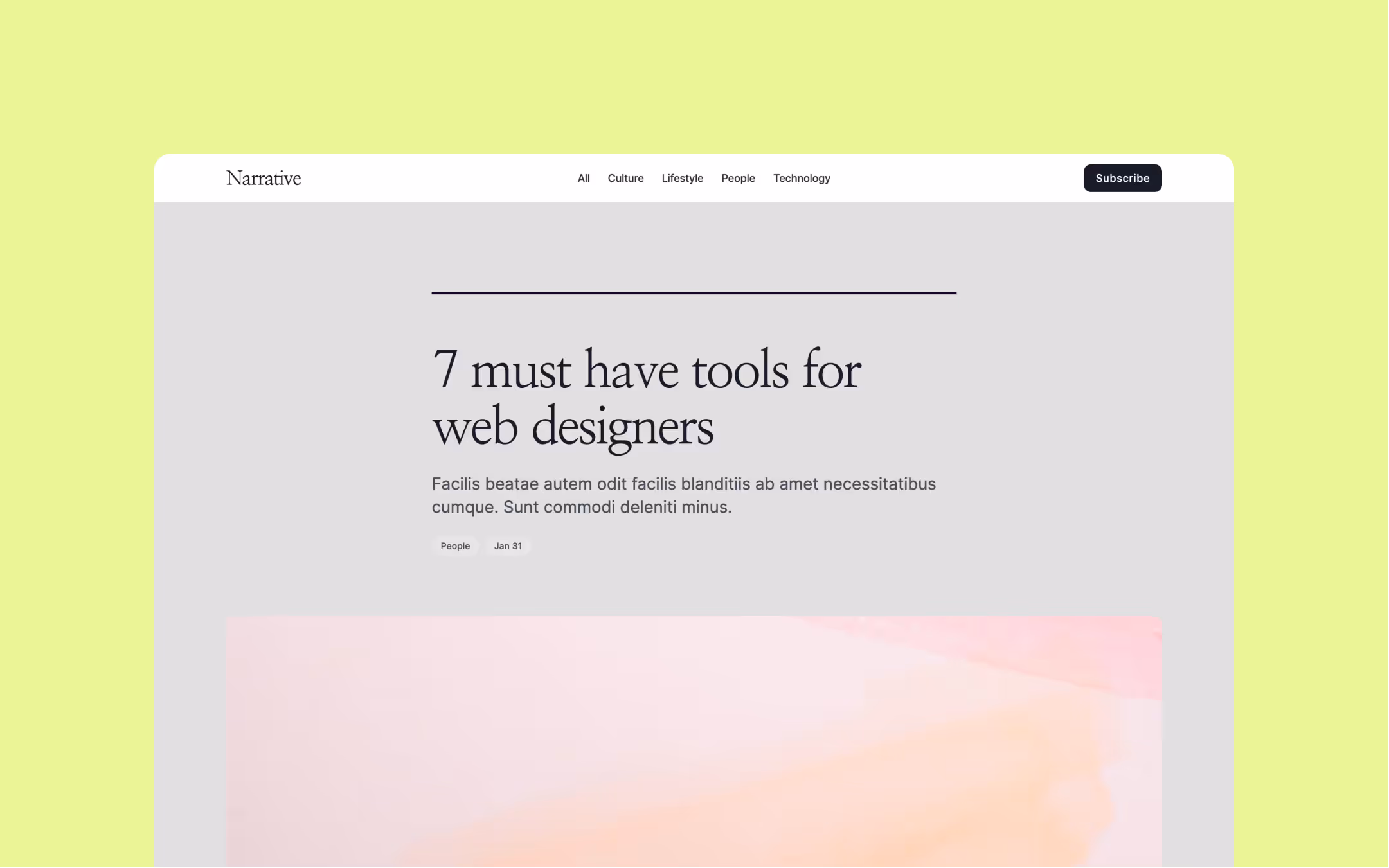 Narrative is a premium blog template for Webflow