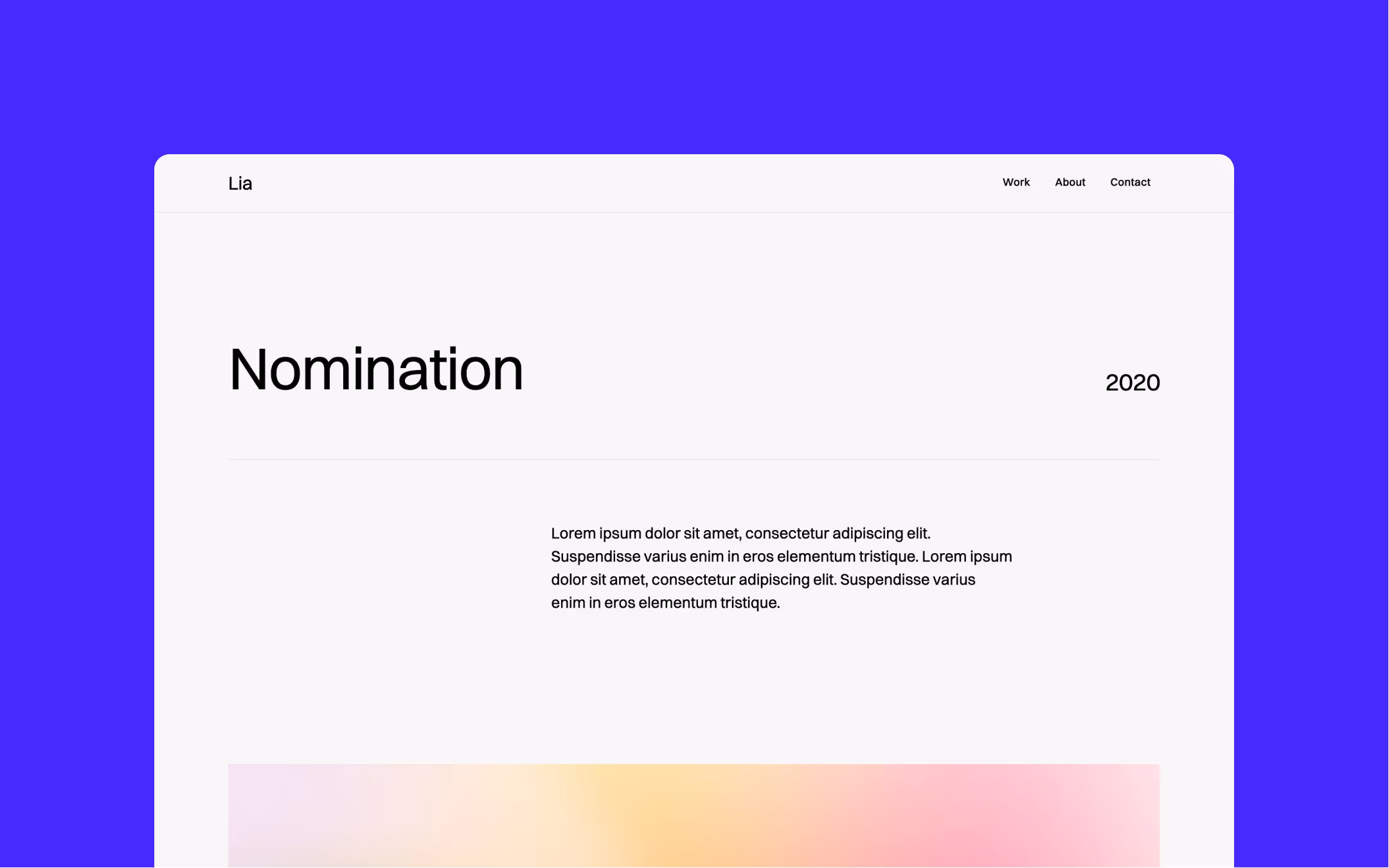 Format premium Webflow design portfolio template
