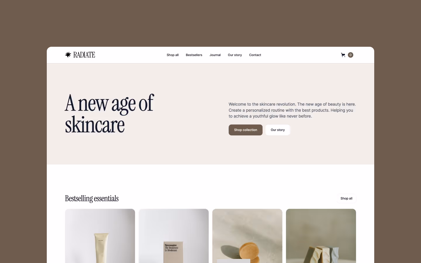 Radiate Webflow template