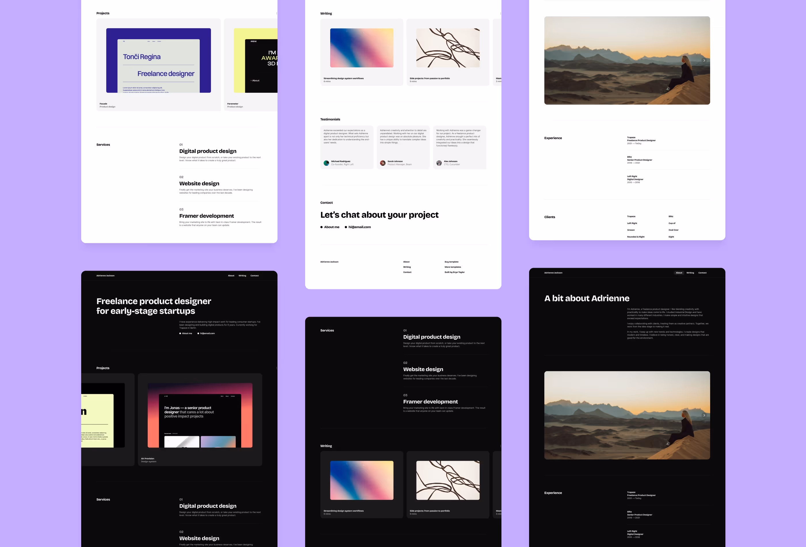 Lucid portfolio framer template by Bryn Taylor