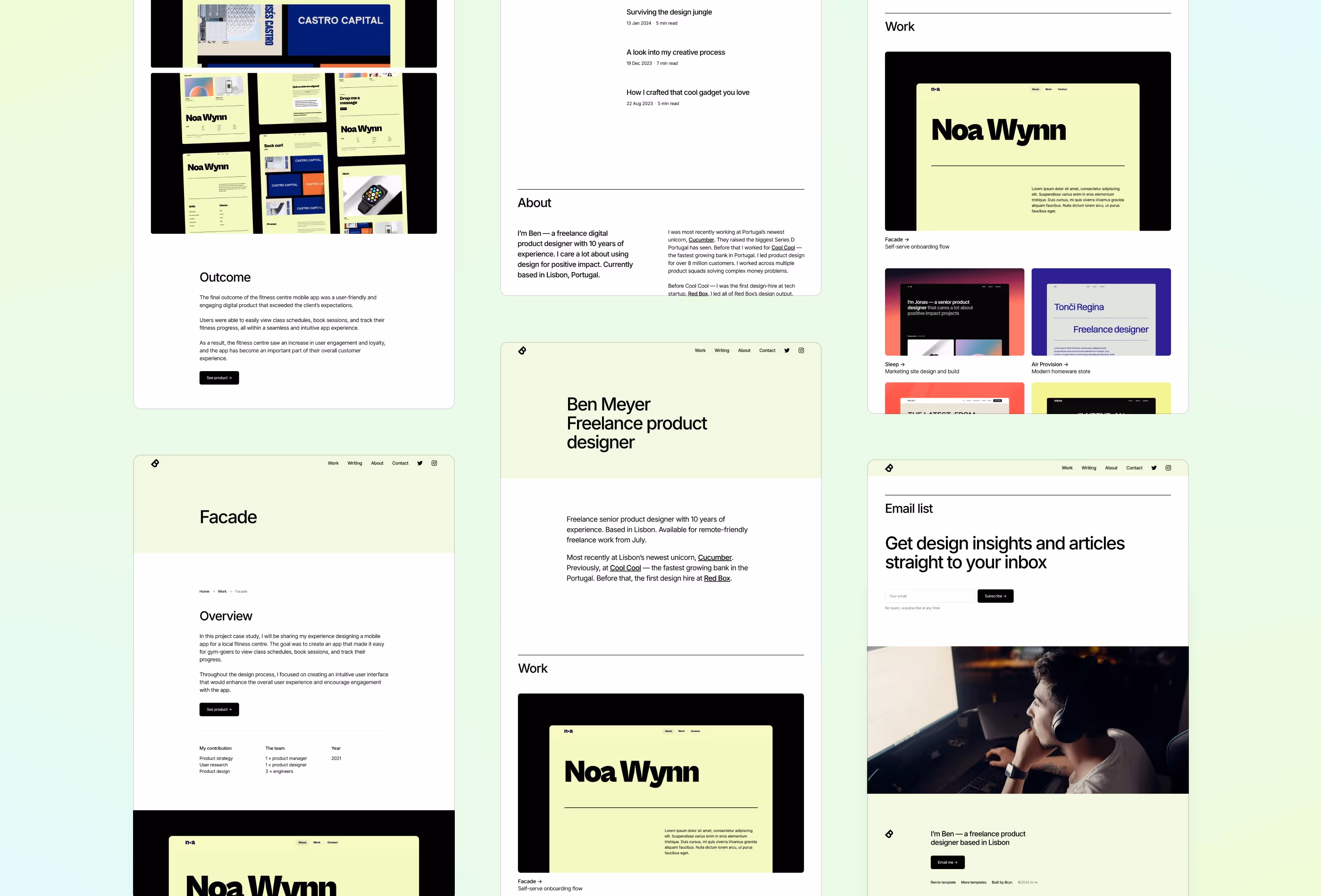 Sharp portfolio framer template by Bryn Taylor