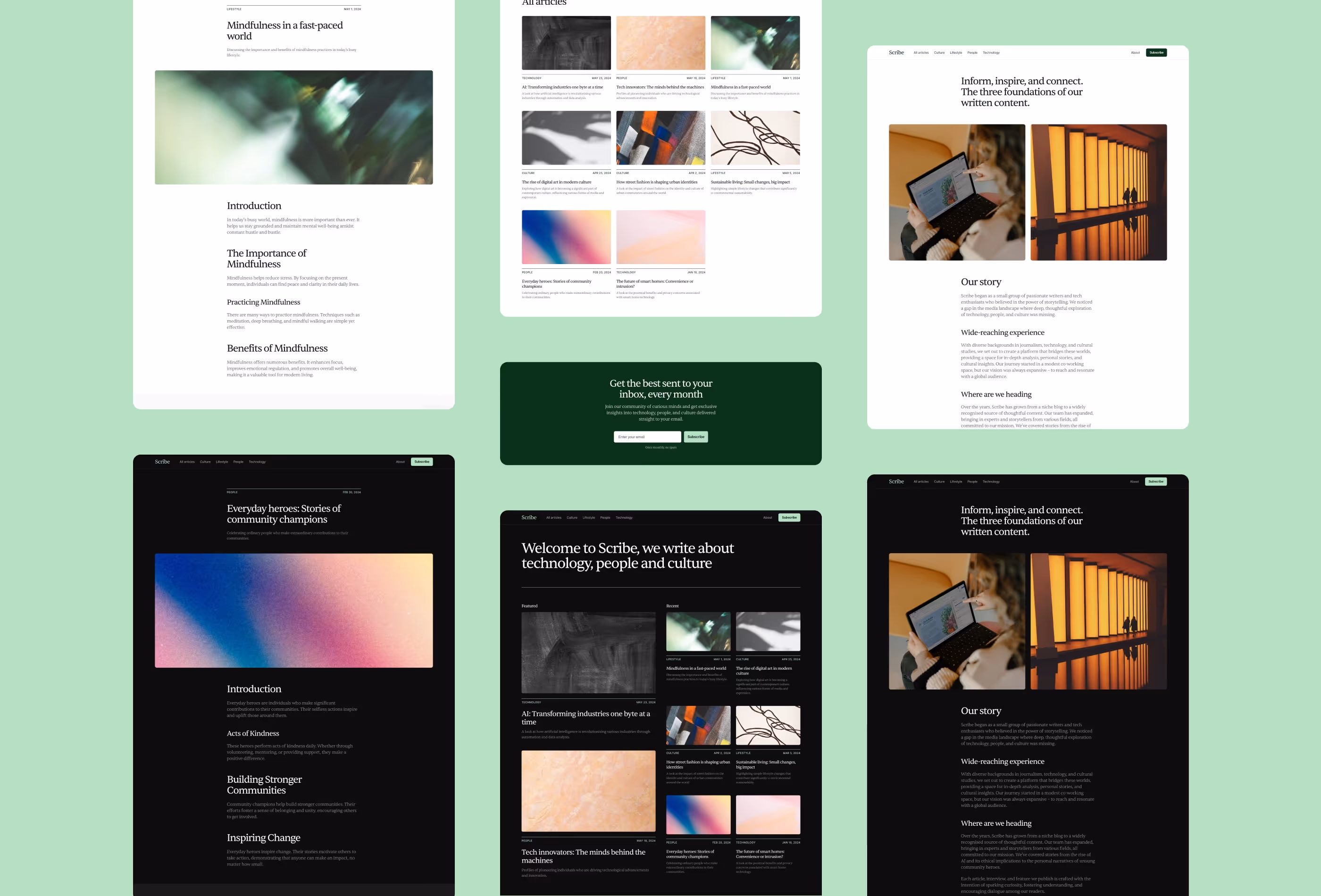Scribe is a premium blog template for Framer