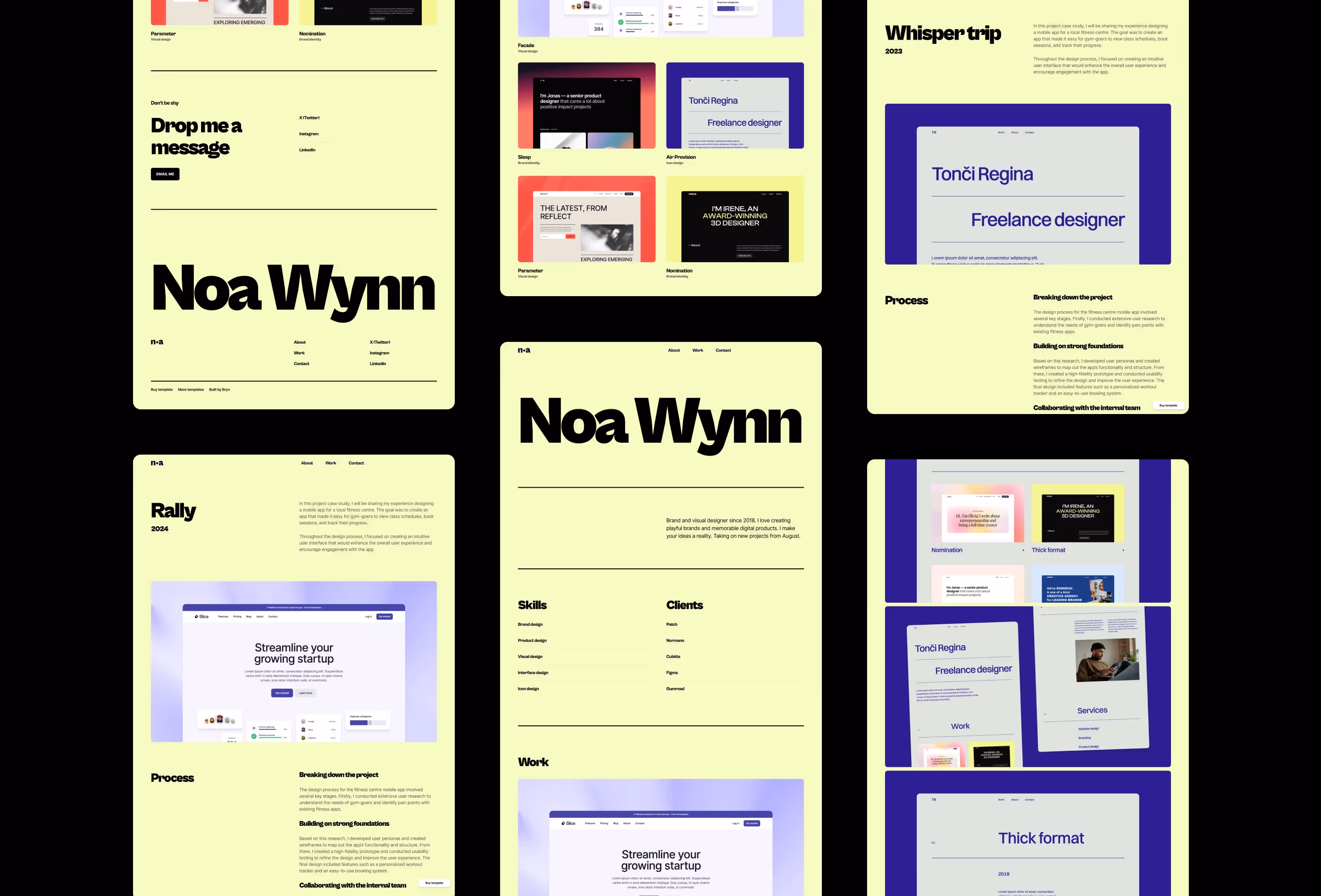 Noa premium Framer design portfolio template