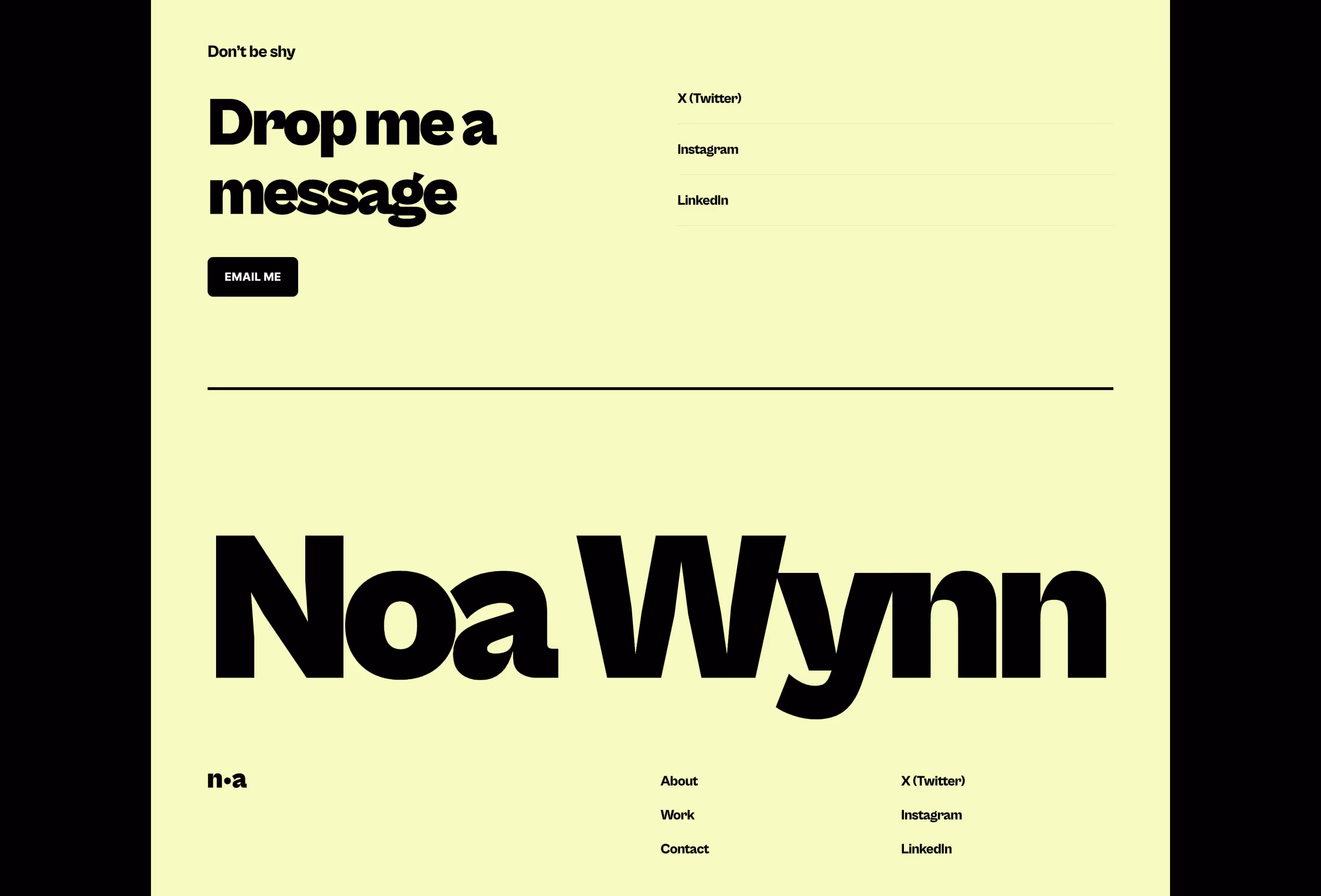 Noa premium Framer design portfolio template