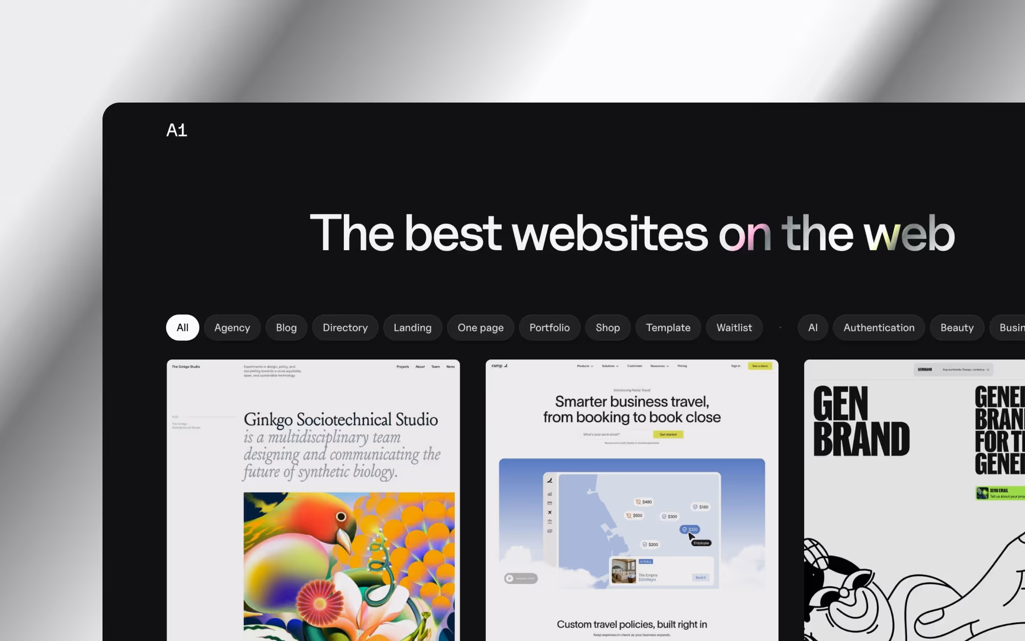 A1 website inspiration gallery