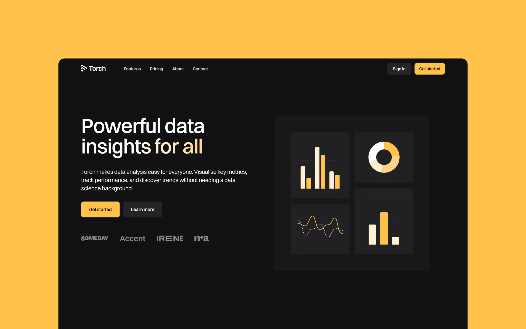 Torch free webflow template for growing SaaS companies