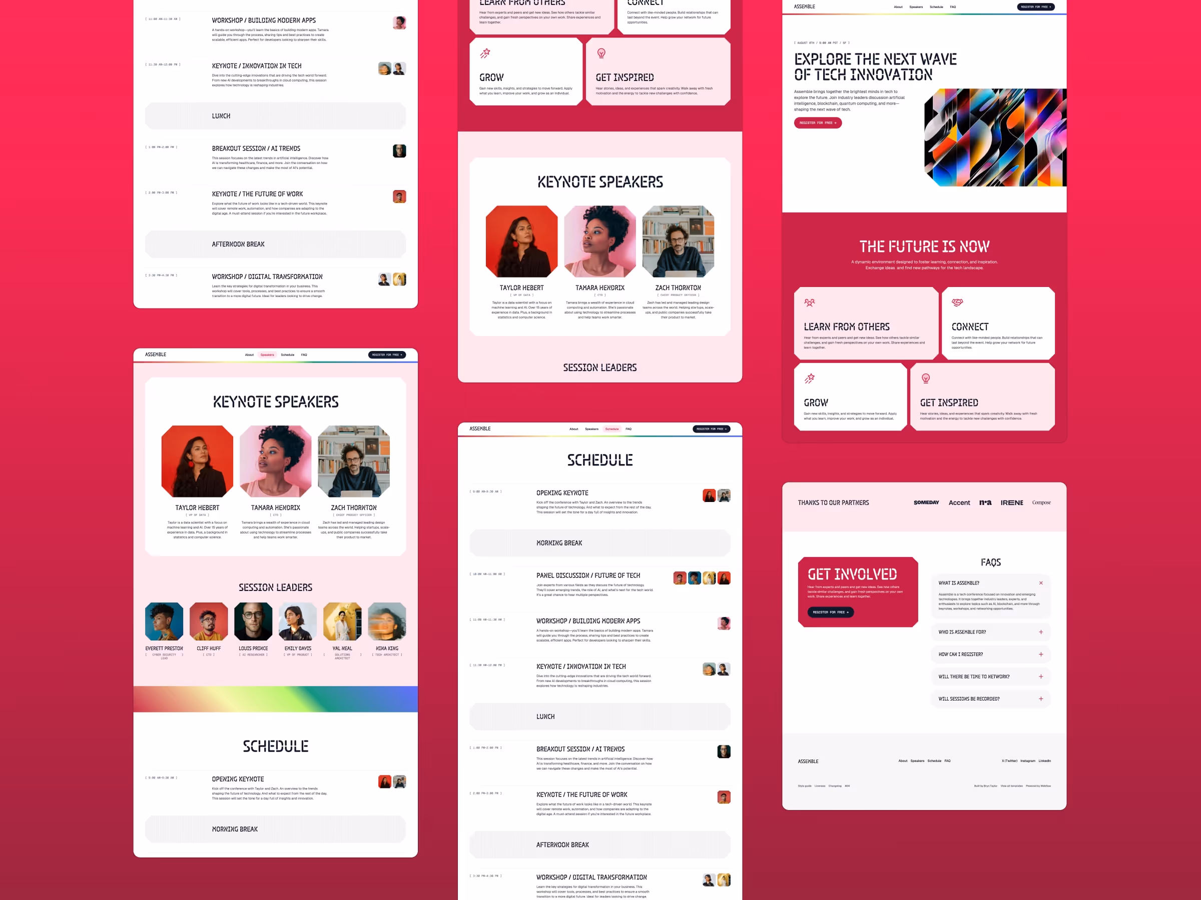 Assemble event, conference & meetup framer template by Bryn Taylor