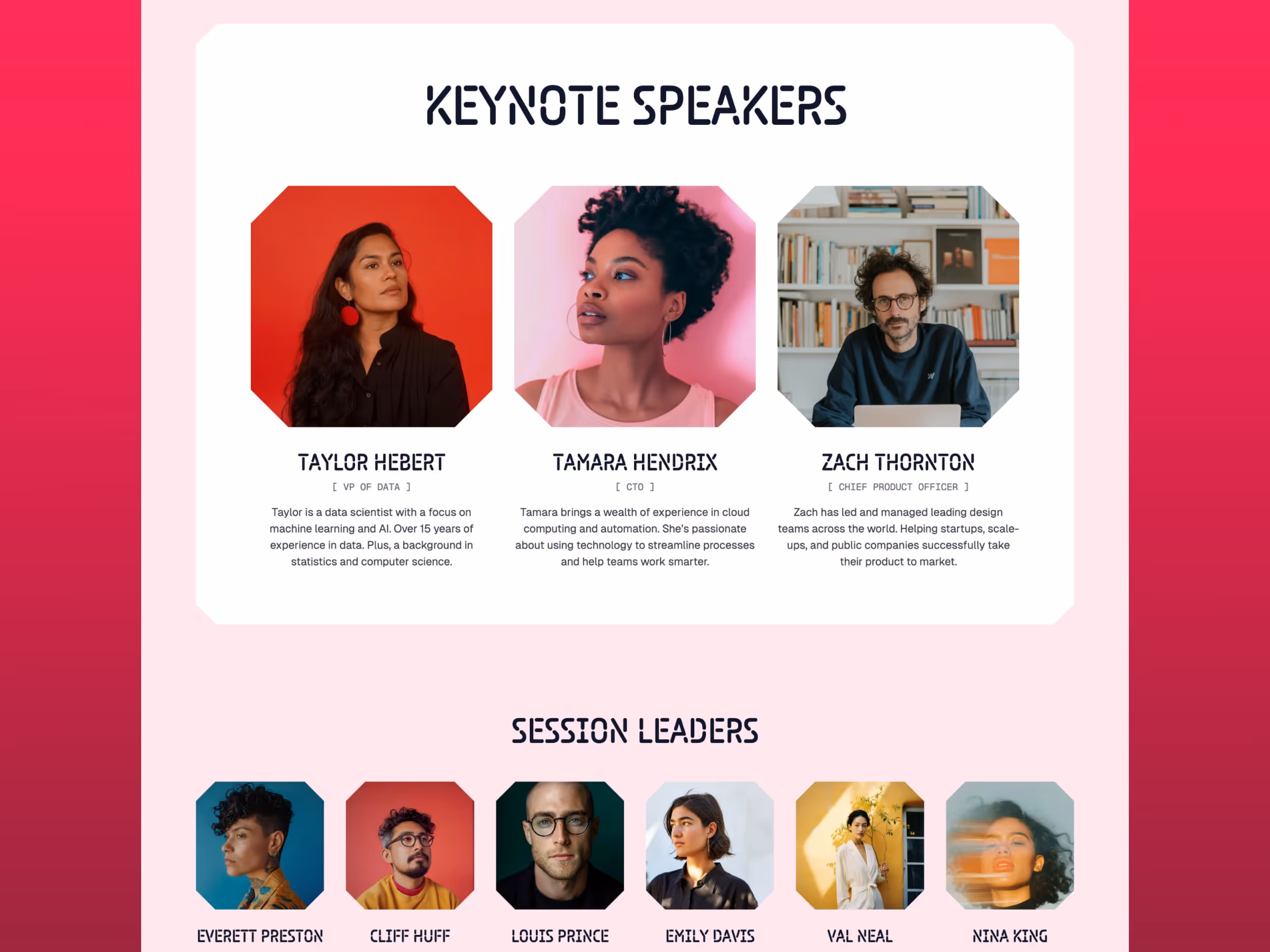Assemble event, conference & meetup framer template by Bryn Taylor