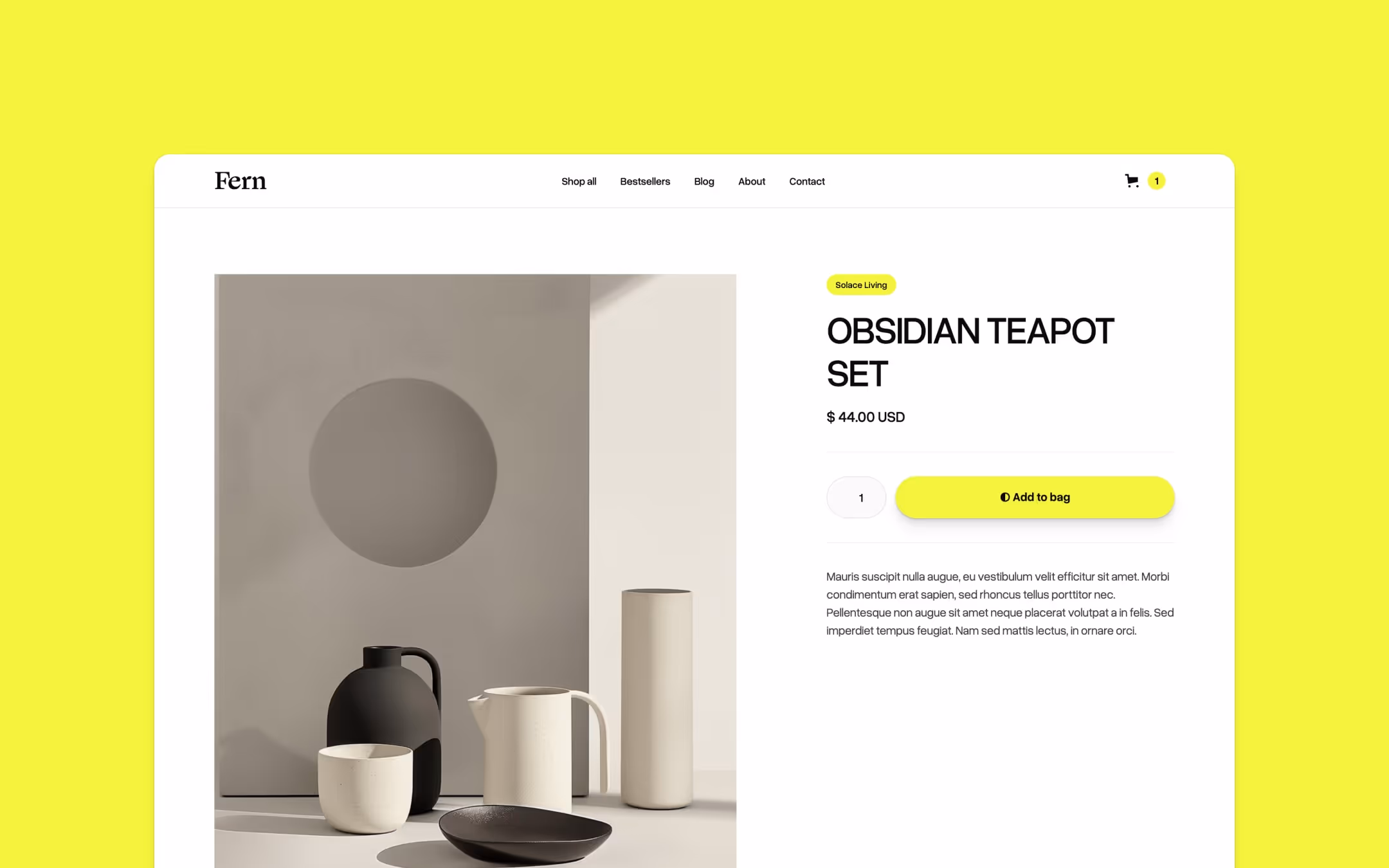 Fern, a premium ecommerce Webflow template for home and lifestyle goods