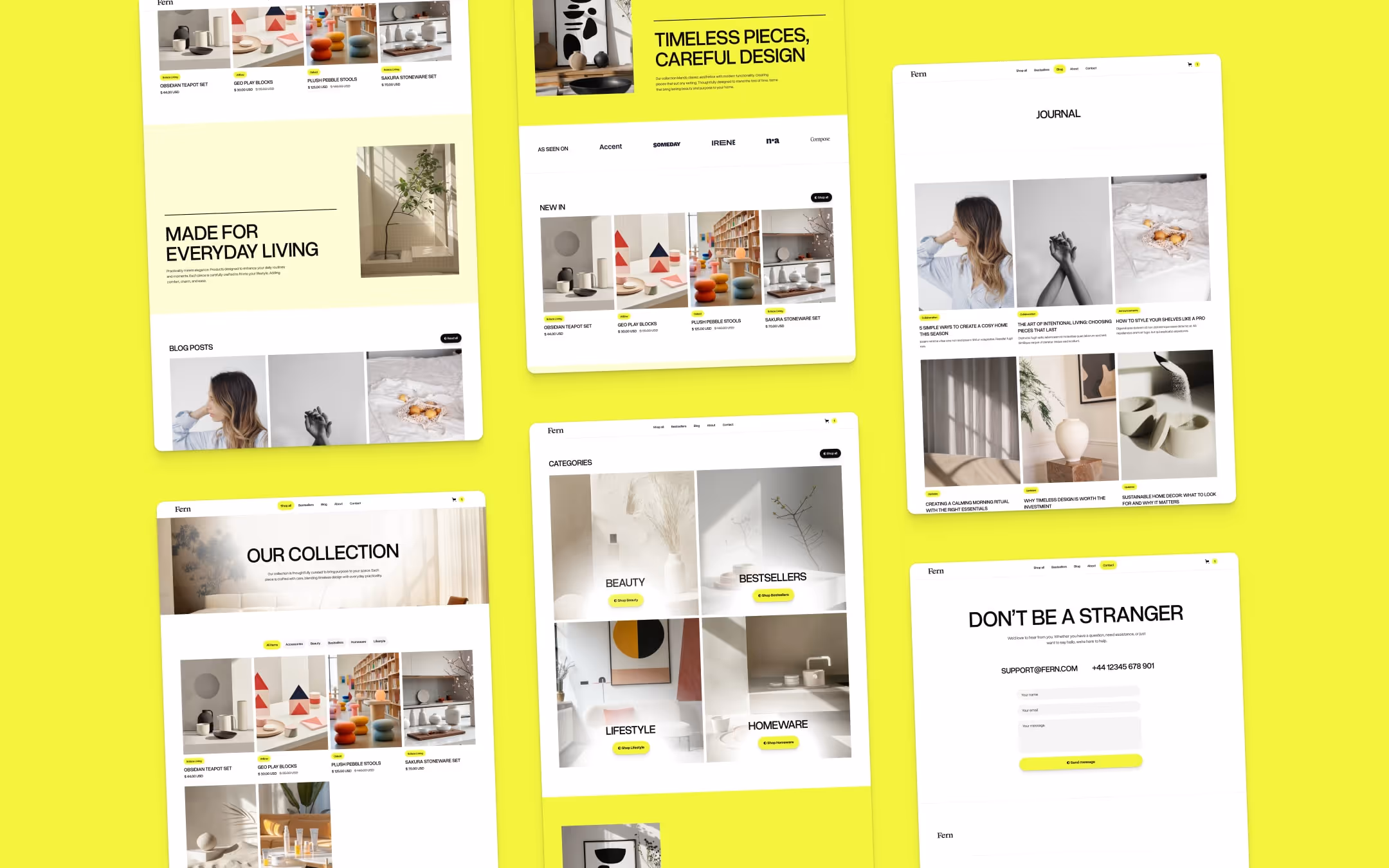 Fern, a premium ecommerce Webflow template for home and lifestyle goods
