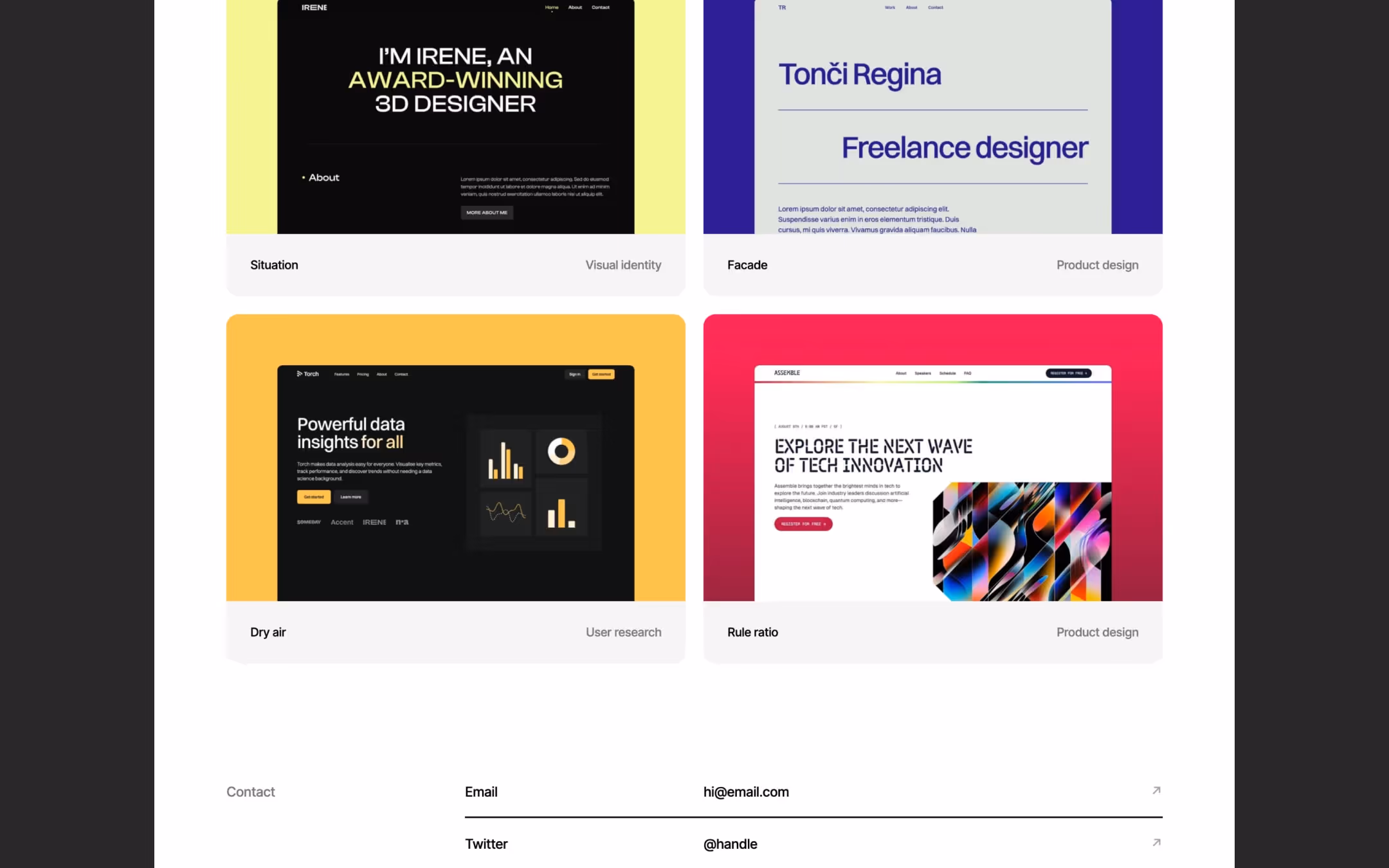 Landon premium webflow portfolio template by Bryn Taylor