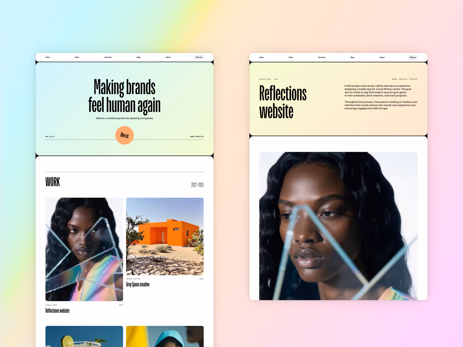 Atlas Studio is a sleek portfolio template for creative agencies in Framer template by Bryn Taylor.