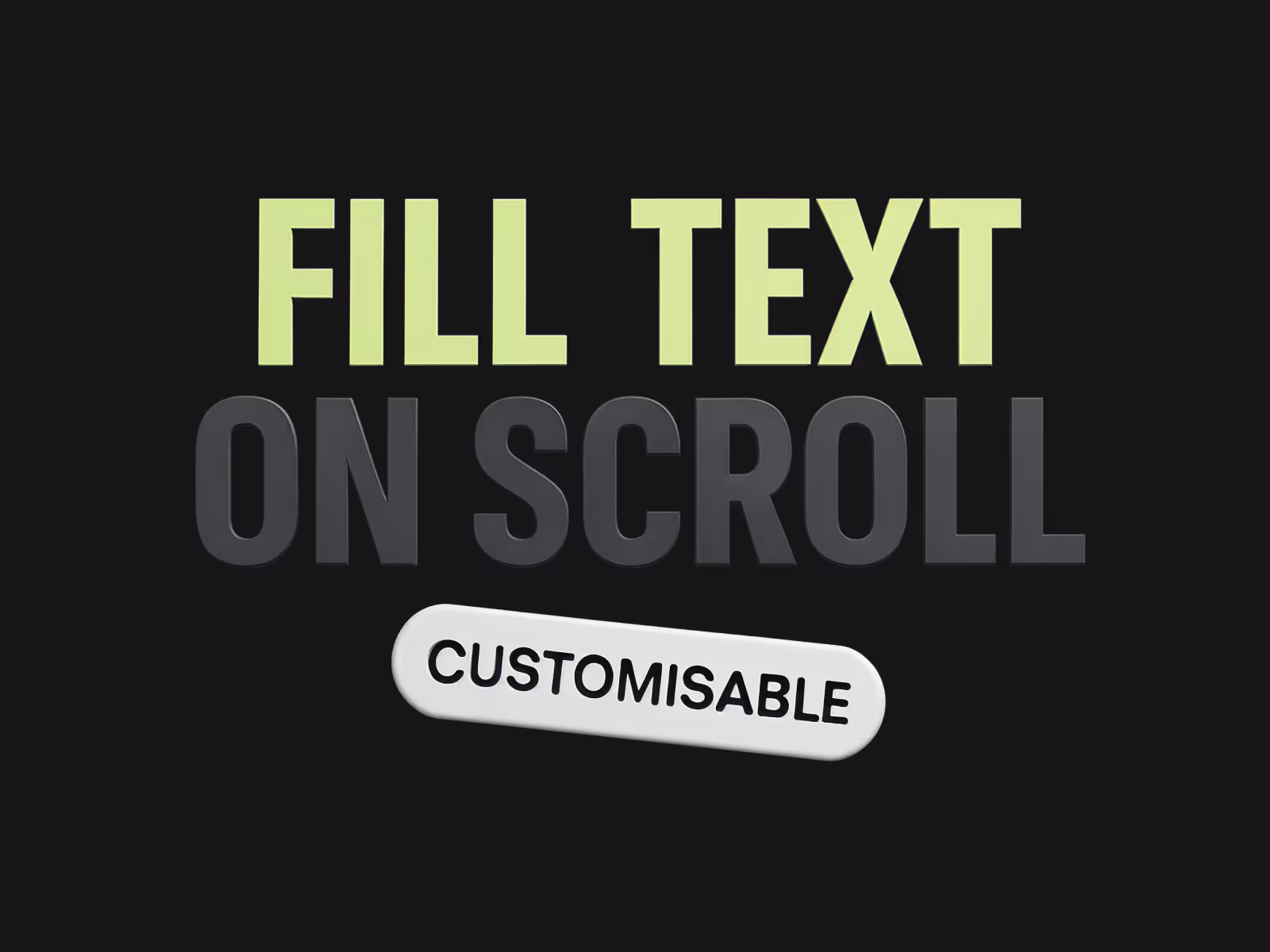 Fill text on scroll component