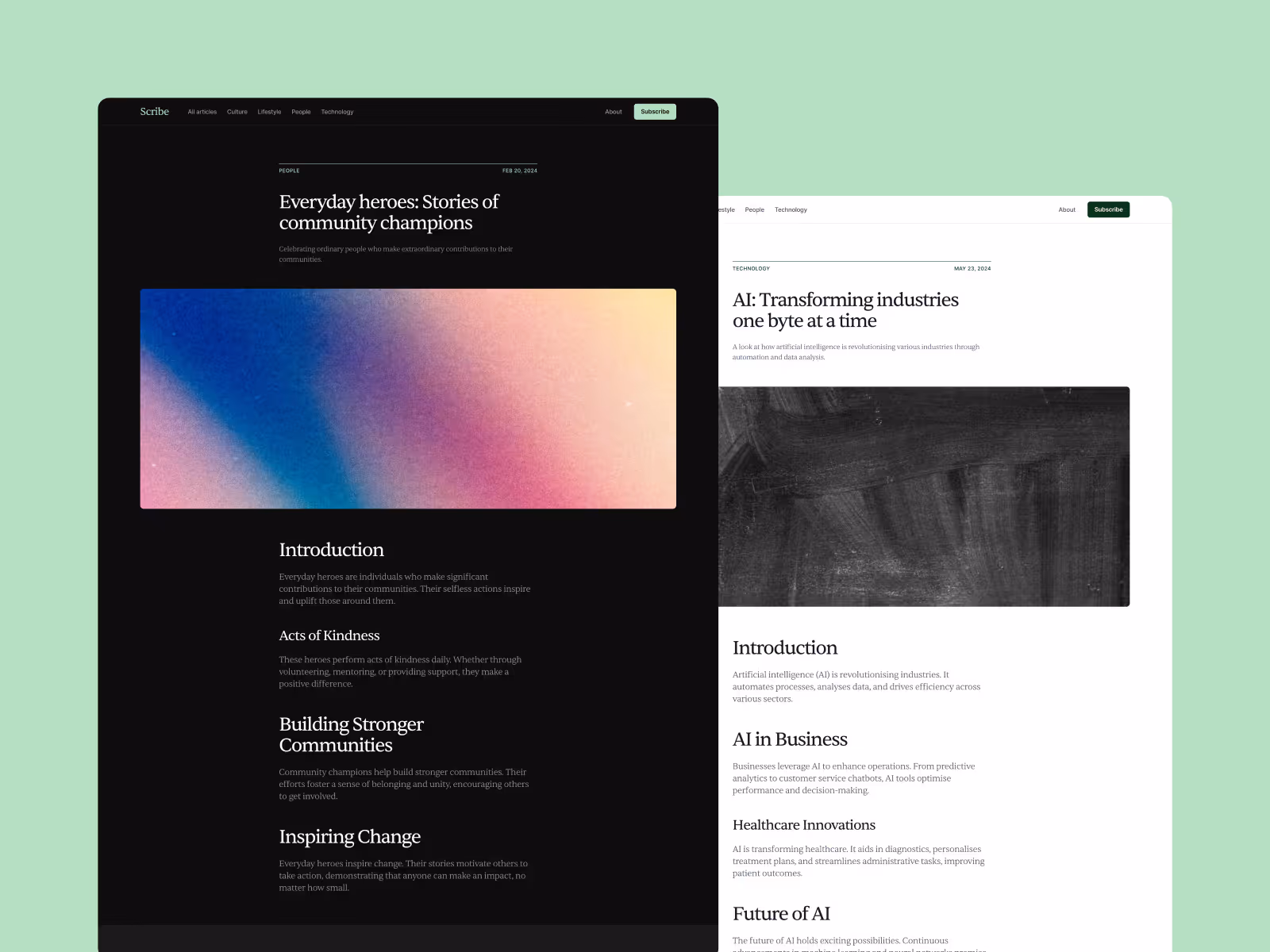 Scribe Framer blog template