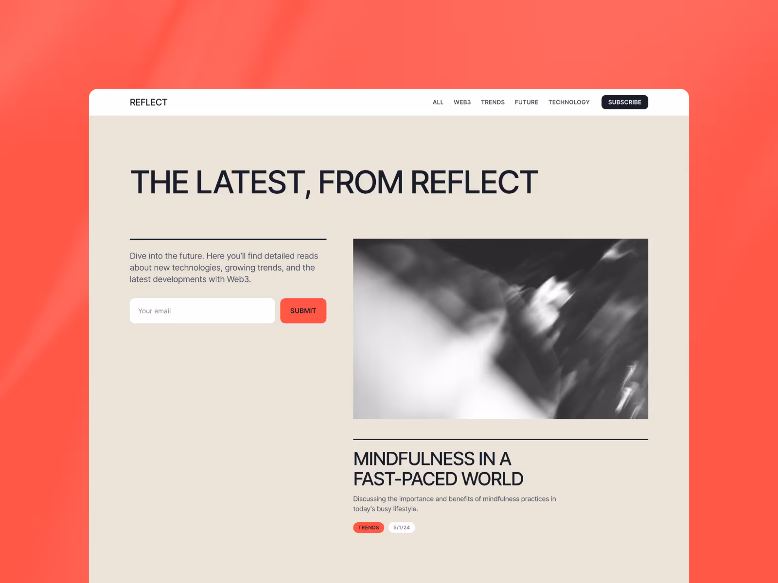 Reflect blog Framer template by Bryn Taylor