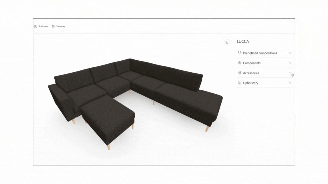 3D Configuration of sofa