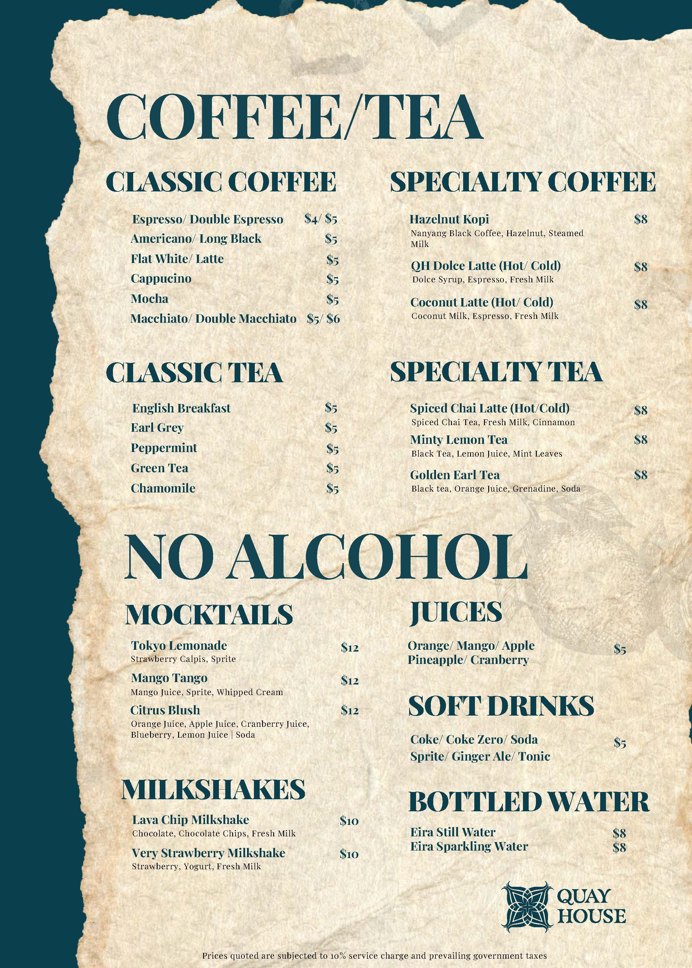Beverage Menu -Soft Drinks