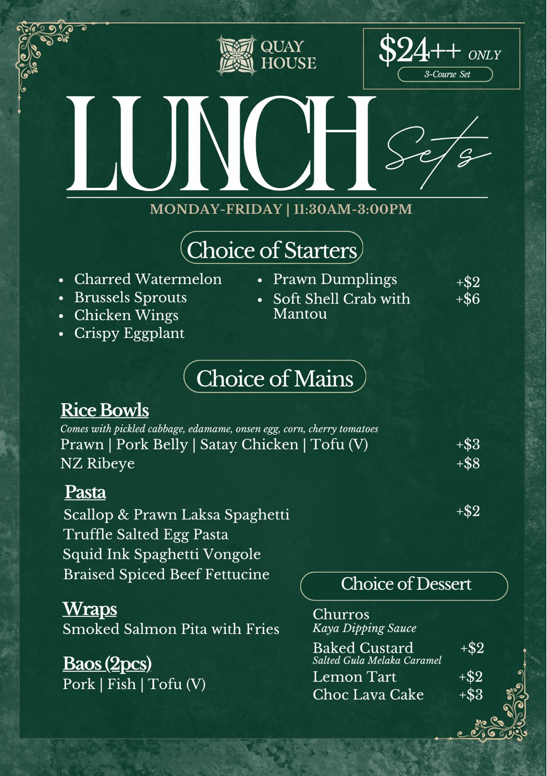 Quay House- Lunch Sets