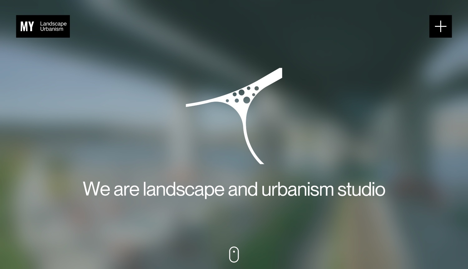 Triangle behind a mountain range made with structural grid like texture