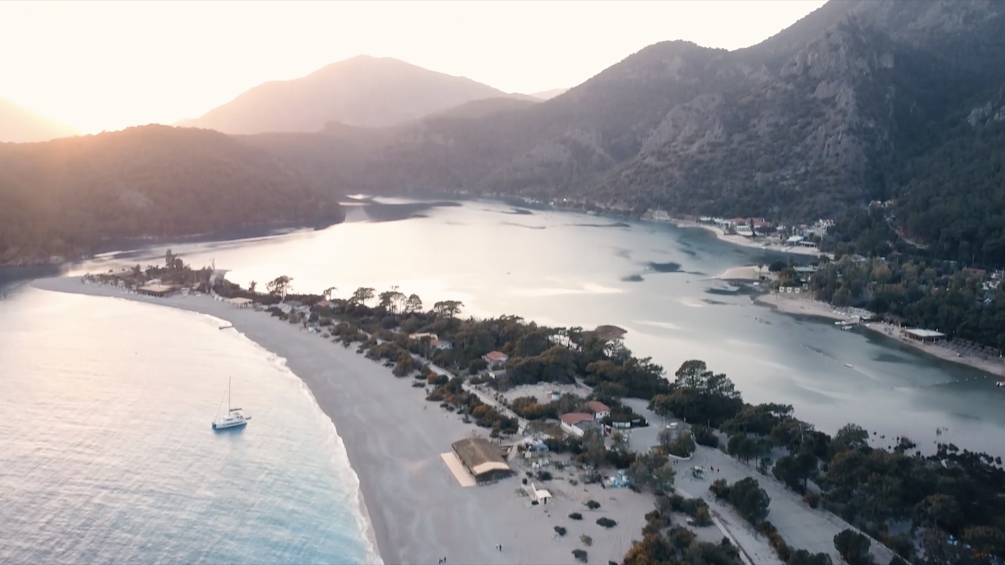 Triangle behind a mountain range made with structural grid like texture