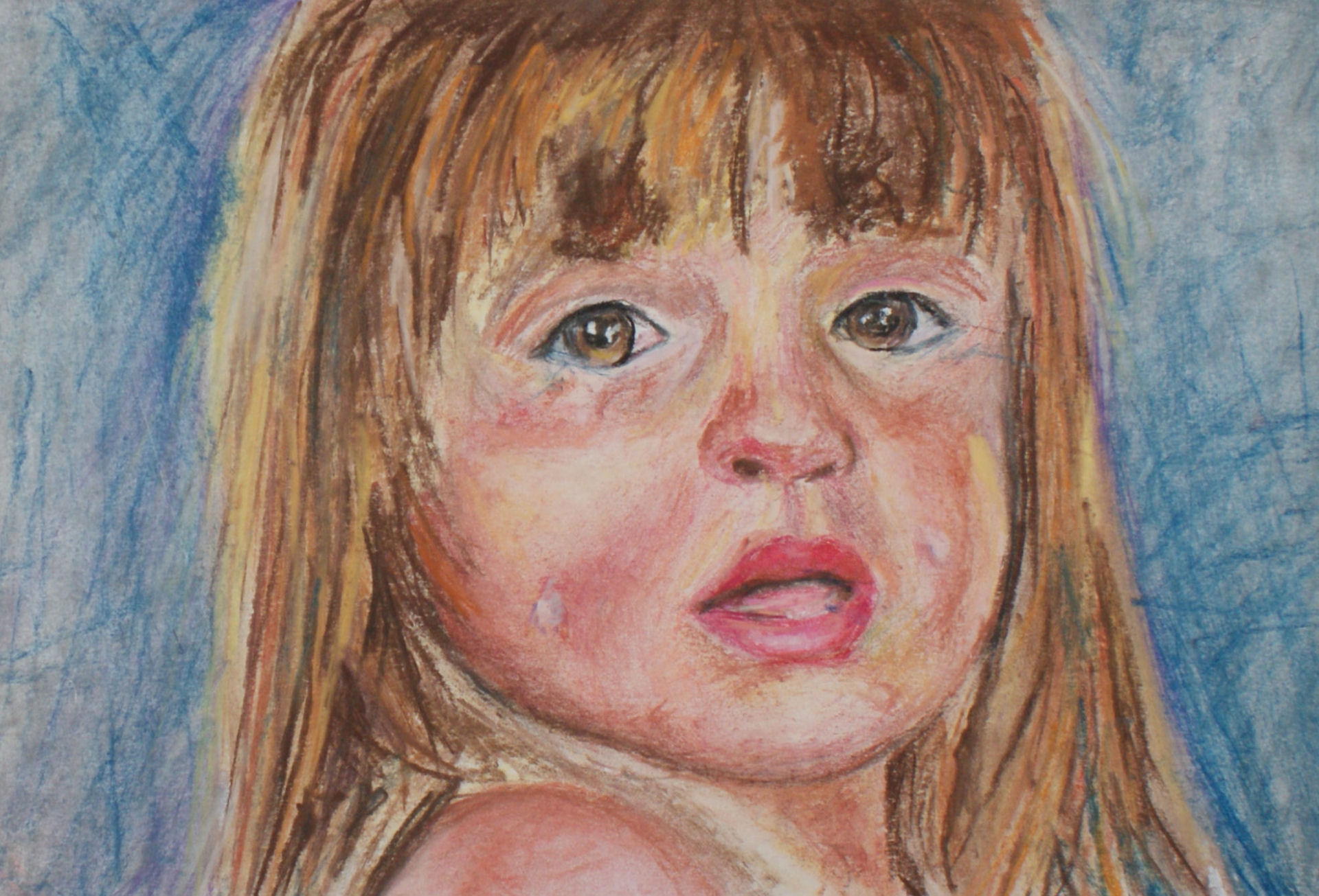 Portret dziecka – emocje dziecka, technika sucha pastel, Urszula Tomaszewska