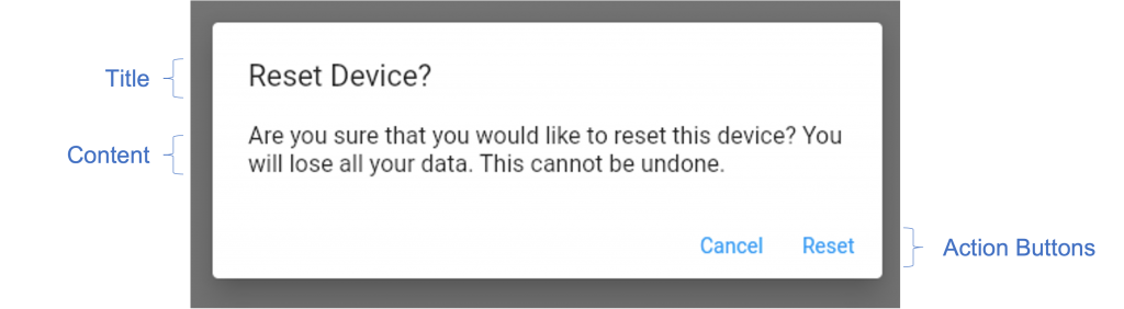 Reset device Flutter alert