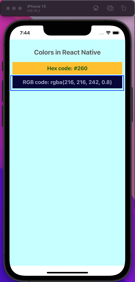 rgb system demo on ios simulator