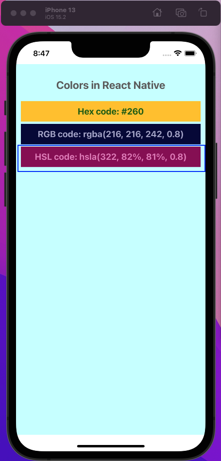 hsl system demo on ios simulator