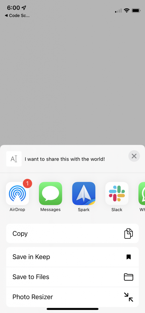 Screenshot of a social sharing bar