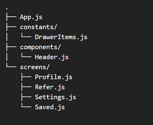 Side menu project folder structure