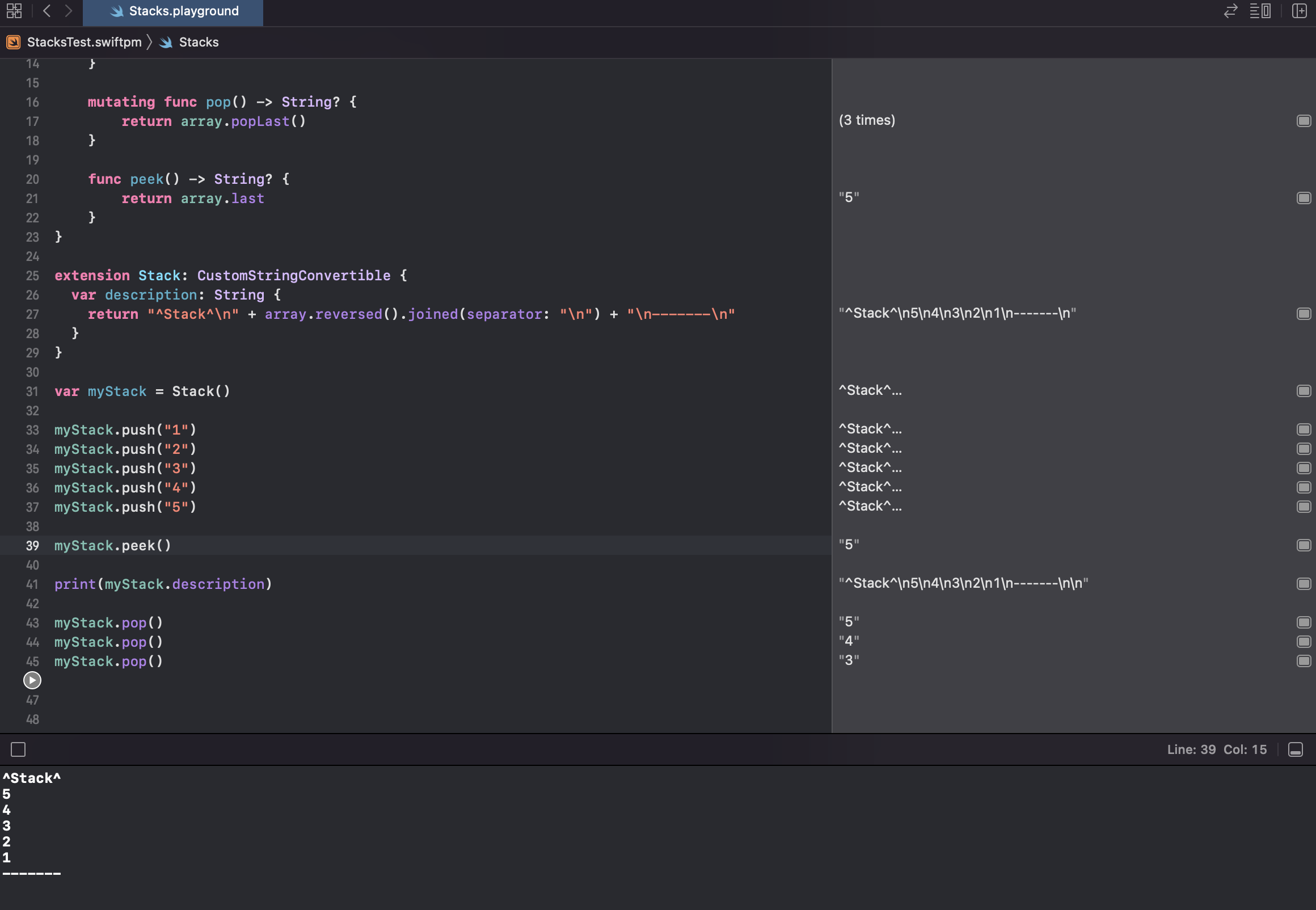 screenshot of code