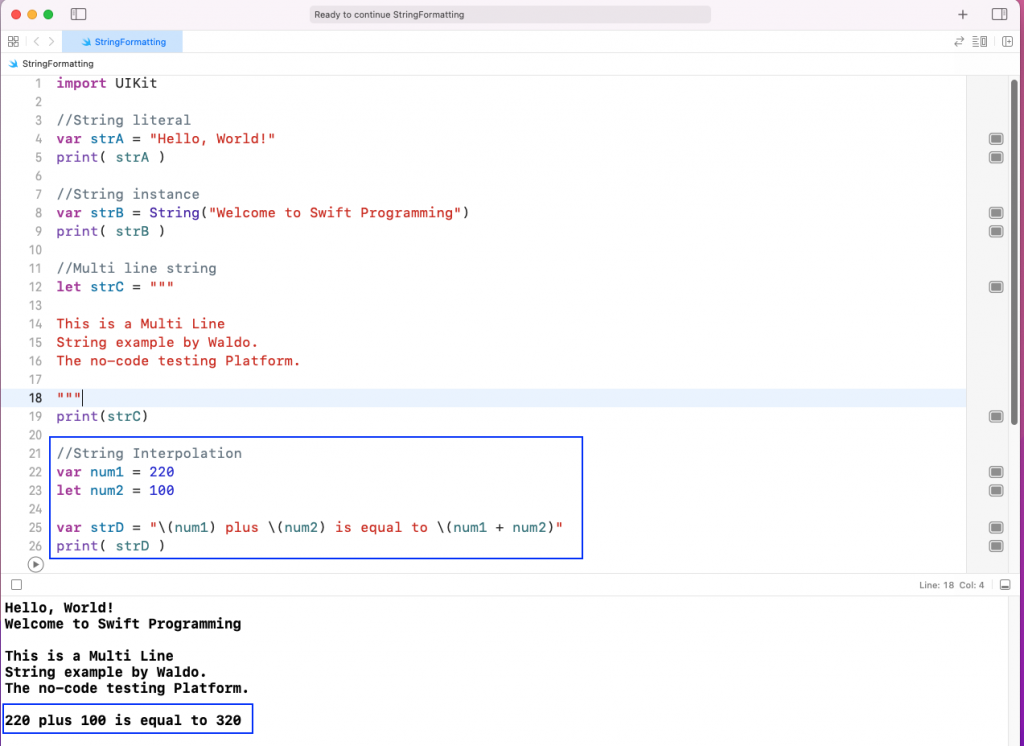 interpolating string