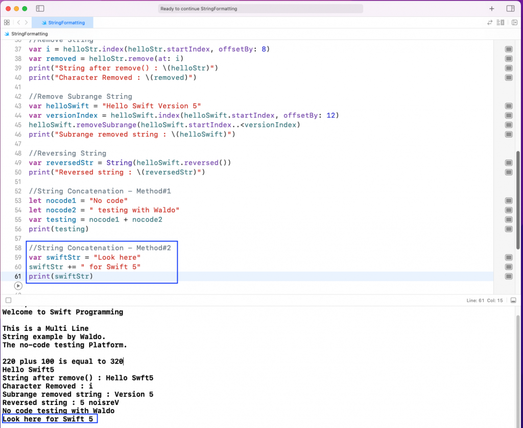 string concatenation second method