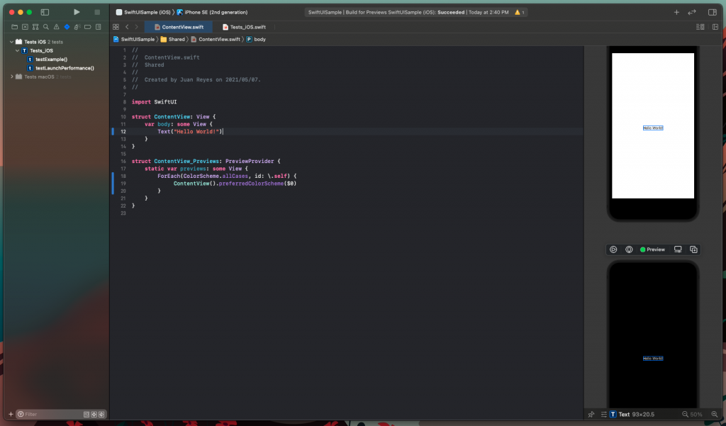 swiftui dark mode coding