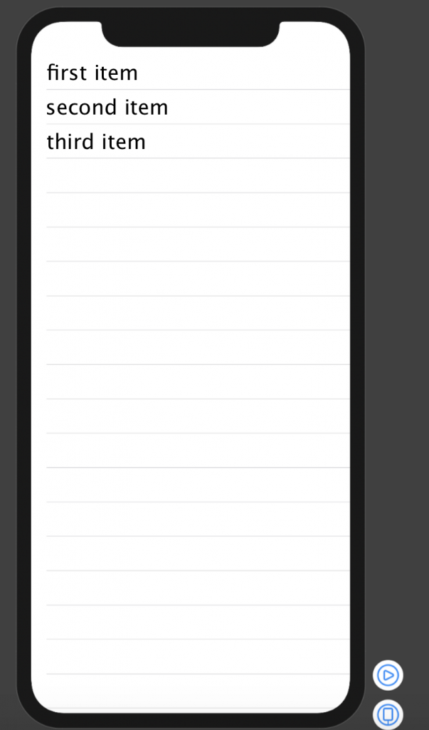 screenshot of swiftui list plain text