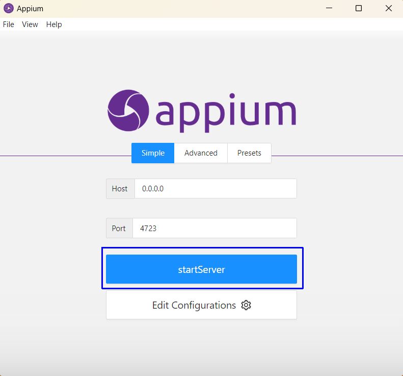 Appium Inspector screenshot 1