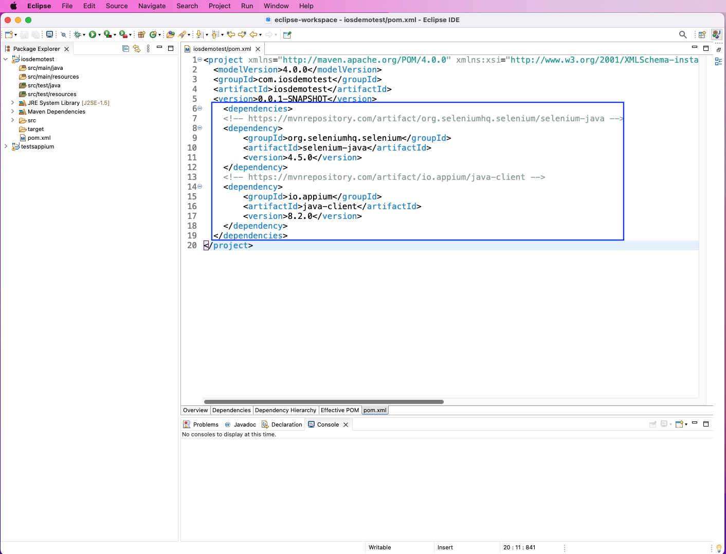 screenshot of code