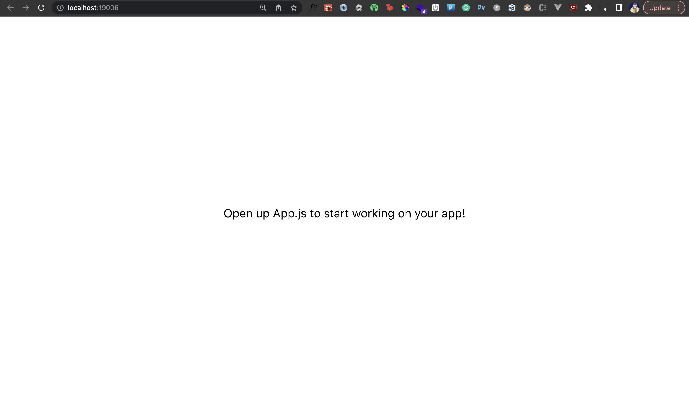 open expo app in browser