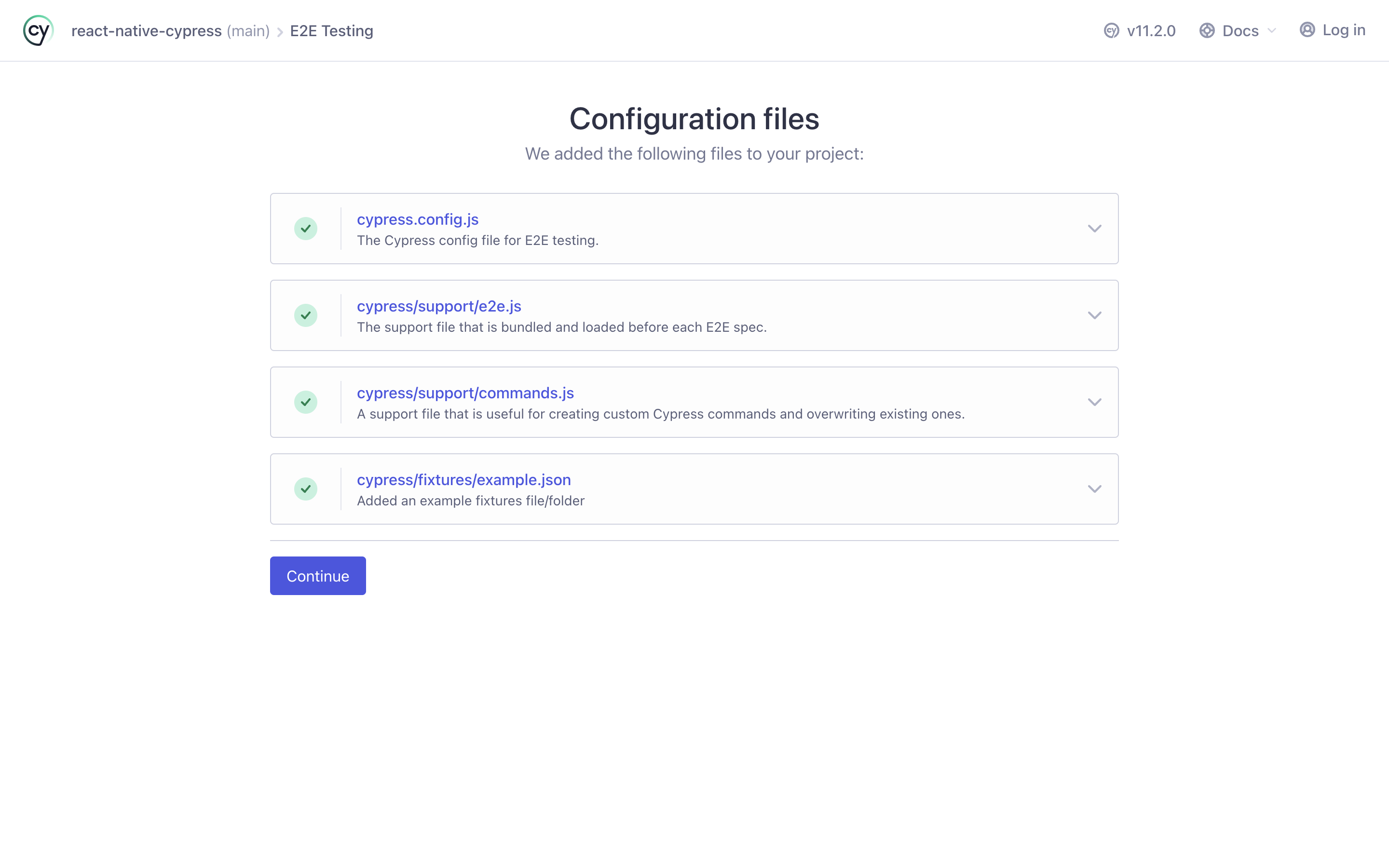 configure e2e testing for expo project