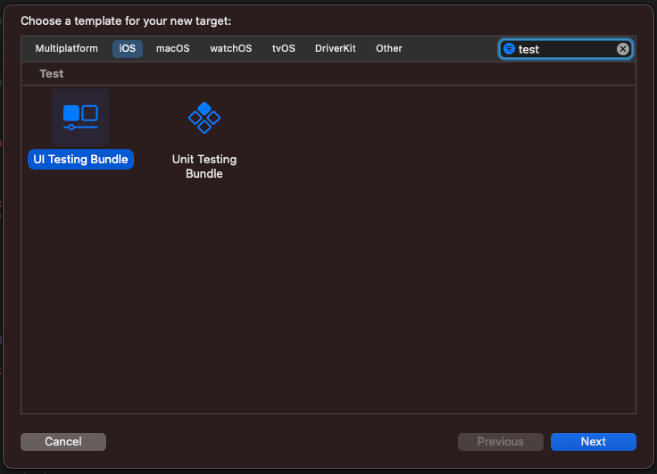 testing segmented control template