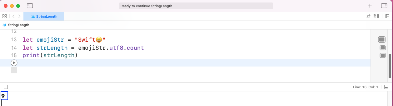 Here, the string length is given as 9 instead of 6 because Emojis have four characters in UTF-8 representation.