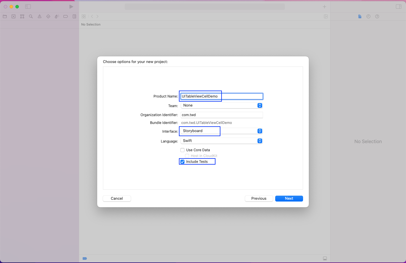 We'll give the product name, which is UITableViewCellDemo in our case